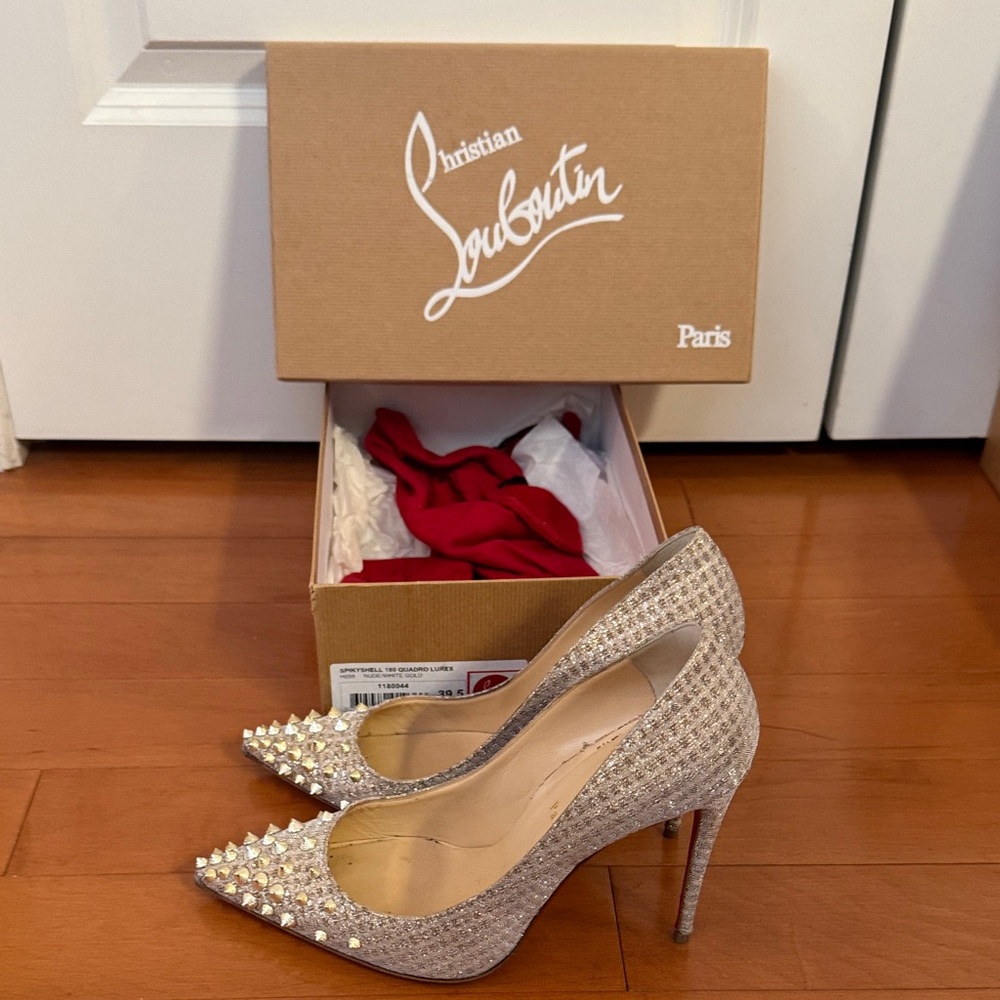 Christian Louboutin Gold Studded Heels